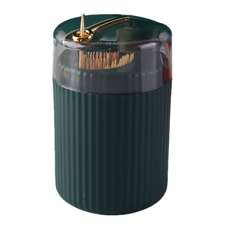 Push-Type Automatic Pop-Up Toothpick Dispenser – Creative Electroplated Storage Box for a Stylish Living Room Touch